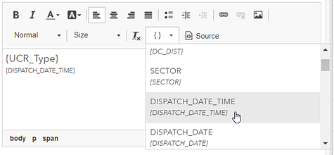 Dropdown-Liste für Feldnamen Dropdown-Liste für Feldnamen