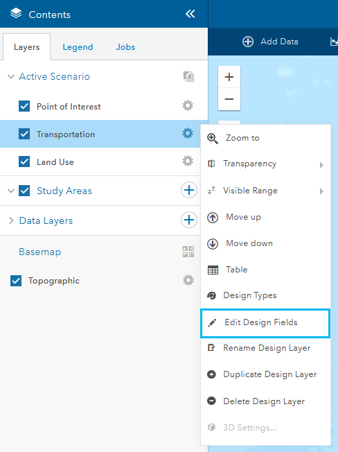 Option "Design-Felder bearbeiten" Option "Design-Felder bearbeiten"