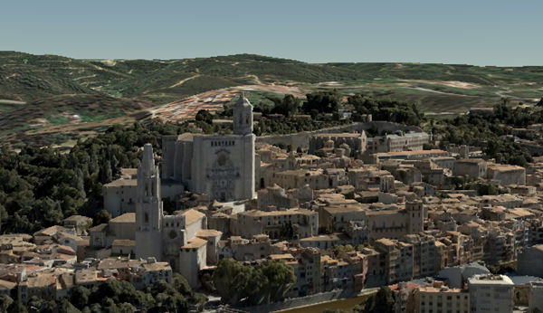 Integrierter Mesh-Szenen-Layer von Girona, Spanien Integrierter Mesh-Szenen-Layer von Girona, Spanien
