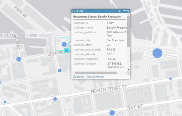 Ein Pop-up in Map Viewer Ein Pop-up in Map Viewer