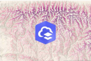 Produktsymbol mit kontrastfarben schattiertem Terrain-Hintergrund Produktsymbol mit kontrastfarben schattiertem Terrain-Hintergrund