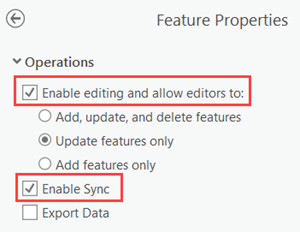 Bearbeitung und Synchronisierung für den Feature-Layer aktivieren Bearbeitung und Synchronisierung für den Feature-Layer aktivieren