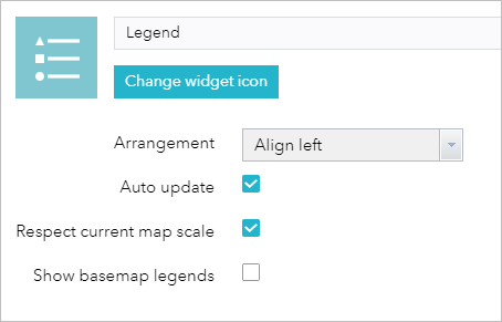 Konfiguration der Legende Konfiguration der Legende